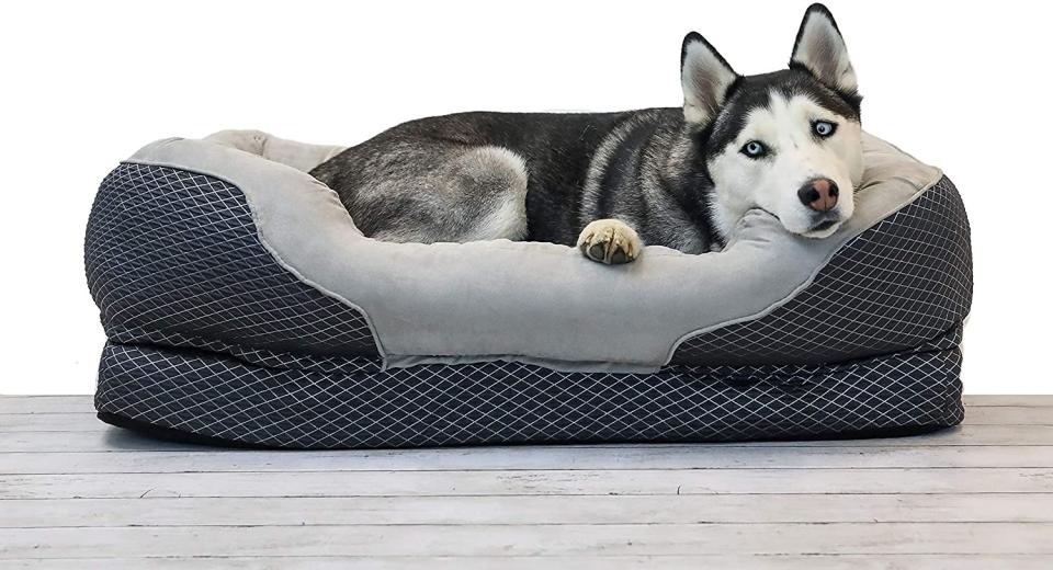 BarksBar Large Gray Orthopedic Dog Bed
