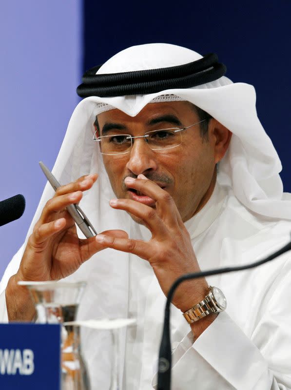 FILE PHOTO: Mohamed Alabbar talks during news conference at the World Economic Forum in Dubai