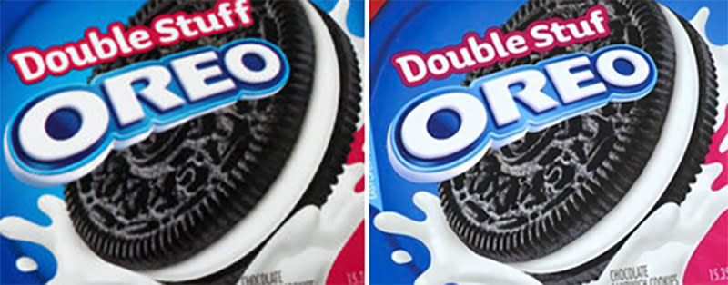 Double Stuff Oreo next to Double Stuf Oreo