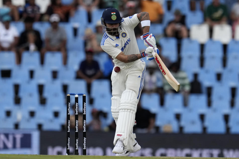 India's batsman Virat Kohli bats during the third day of the Test cricket match between South Africa and India, at Centurion Park, in Centurion, on the outskirts of Pretoria, South Africa, Thursday, Dec. 28, 2023. (AP Photo/Themba Hadebe)