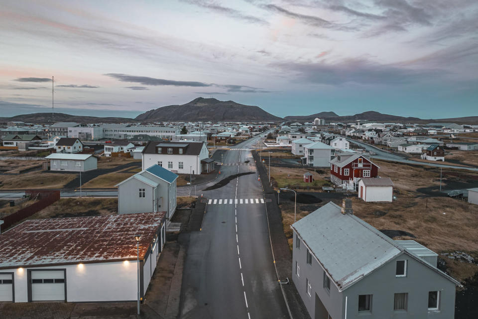 The town of Grindavik, Iceland, on Nov. 16, 2023.  (Bjorn Steinbekk / AP)