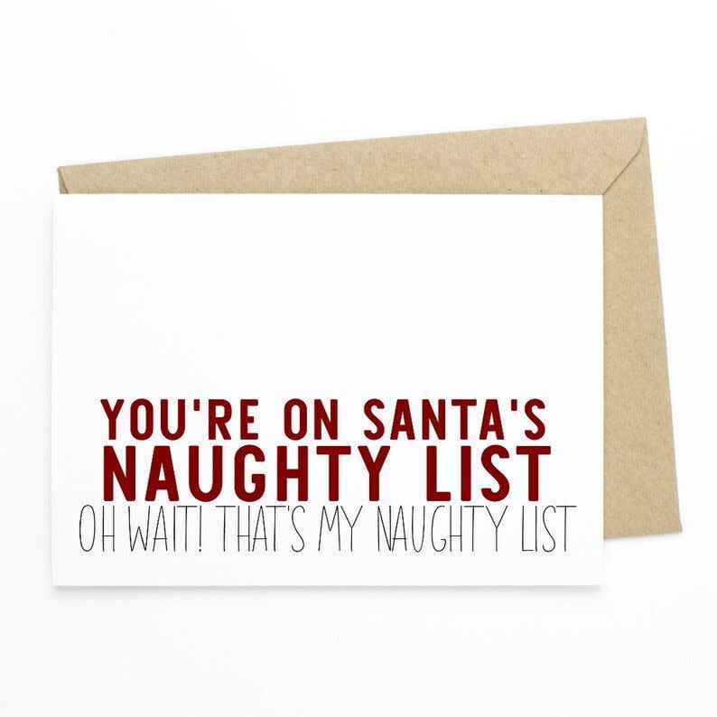 You're on Santa's Naughty List Card