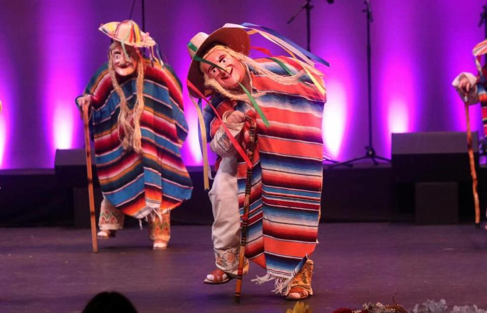 Ballet Folklórico Los Falcones perform dances from Michoacán during its Joyas de México celebration of its 25th anniversary at the Gallo Center for the Arts on March 9, 2023.