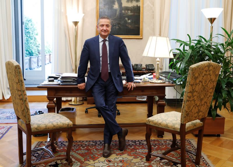 FILE PHOTO: Senior Deputy Governor of the Bank of Italy, Fabio Panetta is seen in his office ahead of his appointment to the European Central Bank's executive committee