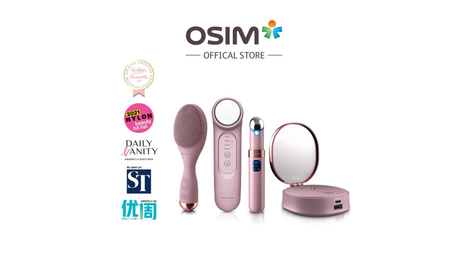 OSIM uGlow Series (uGlow Cleanse, uGlow IonCare,  uGlow Mist & uGlow Eye). (Photo: Shopee SG)