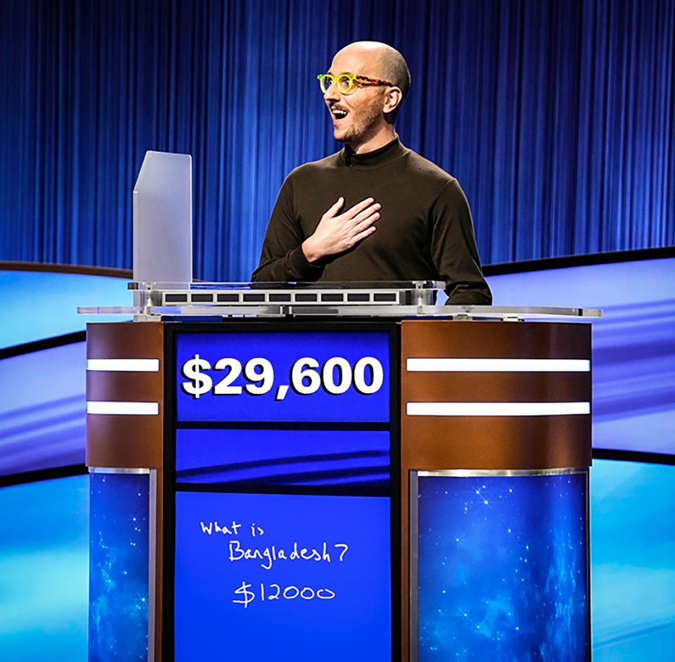 Rhone Talsma, a librarian from Chicago, finished in first place with a score of $29,600. (Casey Durkin / Sony Pictures Television)