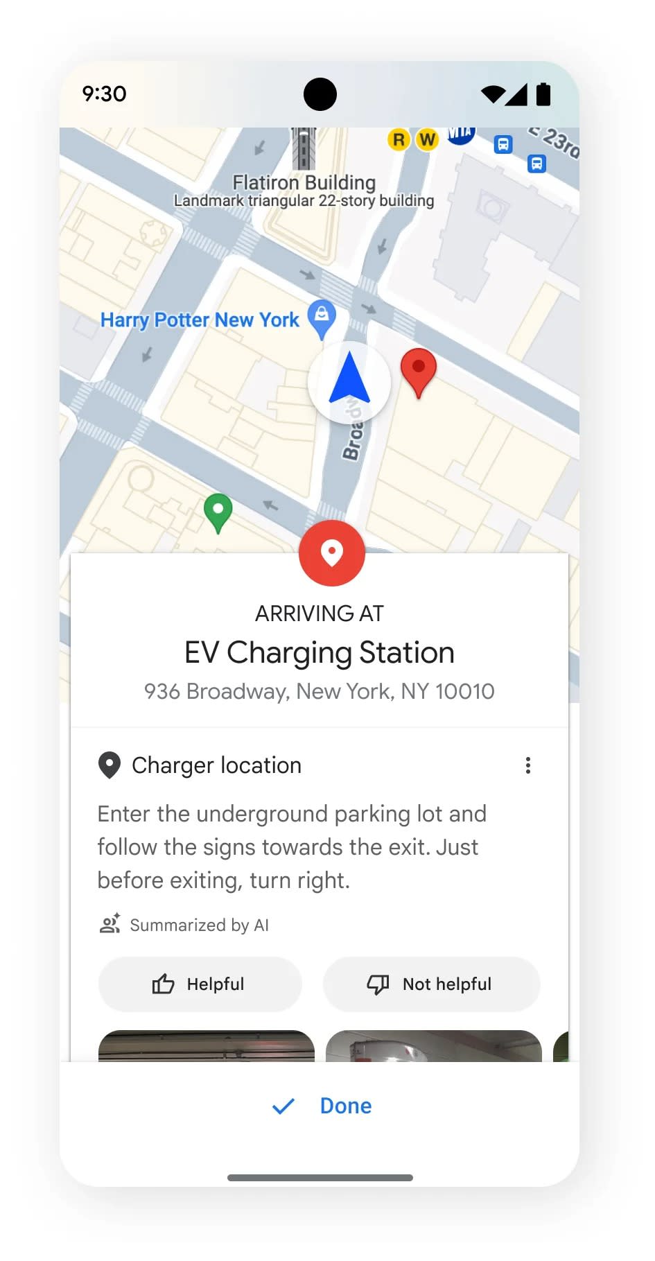 Google Maps EV Charging station