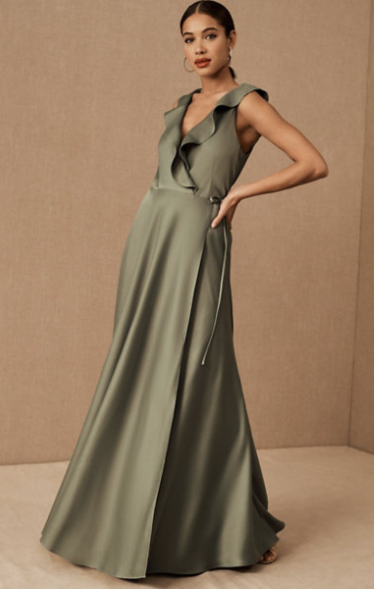 Tansy Satin Charmeuse Maxi Dress, $220, from BHLDN