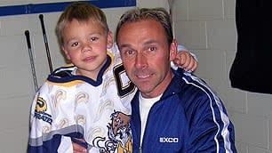 Our Game star Wes Stankoven and his 6-year-old son, Logan. 