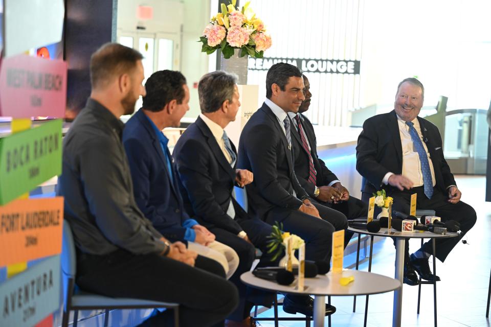 Mayors from Orlando, Orange County, Miami, Aventura and Palm Beach County join Brightline President Patrick Goddard for a mayoral roundtable to celebrate the completion of construction of Brightline Orlando.