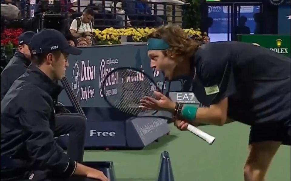 Watch: Tennis star defaulted from match after angry outburst at line judge