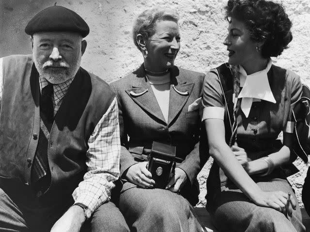 Pictorial Parade/Getty Ernest Hemingway, Mary Welsh Hemingway and Ava Gardner sit nearby and converse, mid to late 1950s