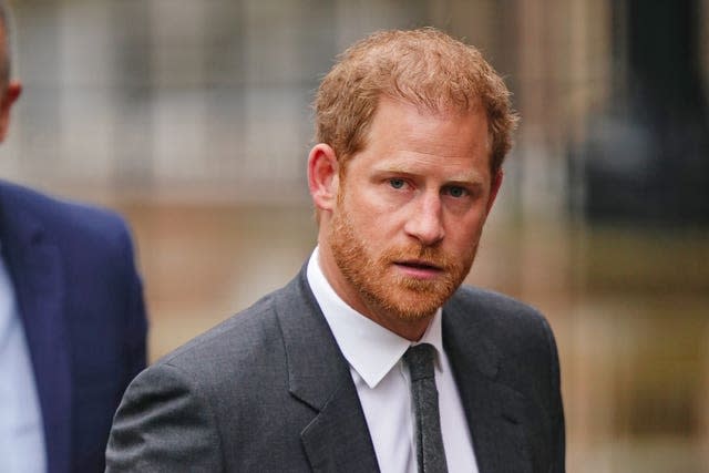 The Duke of Sussex arriving at the Royal Courts Of Justice, central London, on Tuesday 