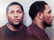 <p>The former Baltimore Raven was arrested in 2000 for his potential role in the death of two men. Lewis was charged with murder after members of his entourage reportedly got into an altercation with a rapper and his people, leaving two dead. Lewis wound up pleading down his charges to misdemeanor obstruction of justice. (Photo credit: Law Enforcement) </p>