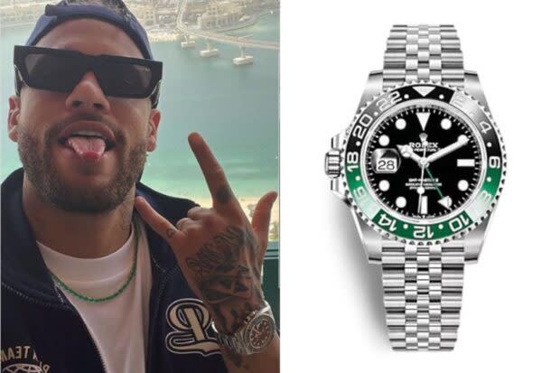 Neymar s’est offert une Rolex à remontoir à gauche. Modèle rare…