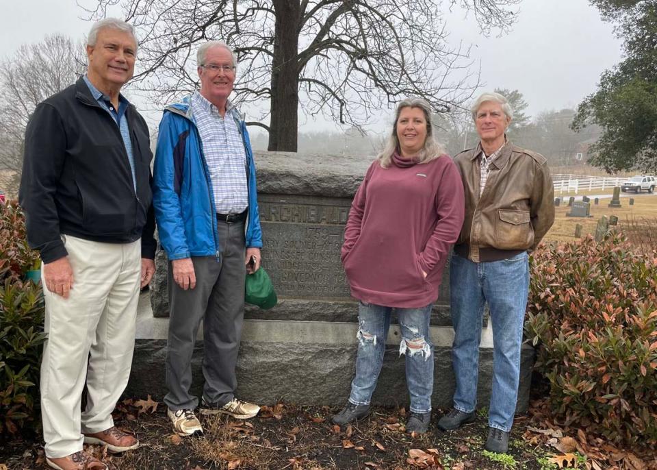 Board members Stan Buke, Dave Stinton, Mary Smith, and volunteer Len Henderson say it is their calling to take care of Pleasant Forest Cemetery. Many board members have family interred there. Jan. 18, 2023.