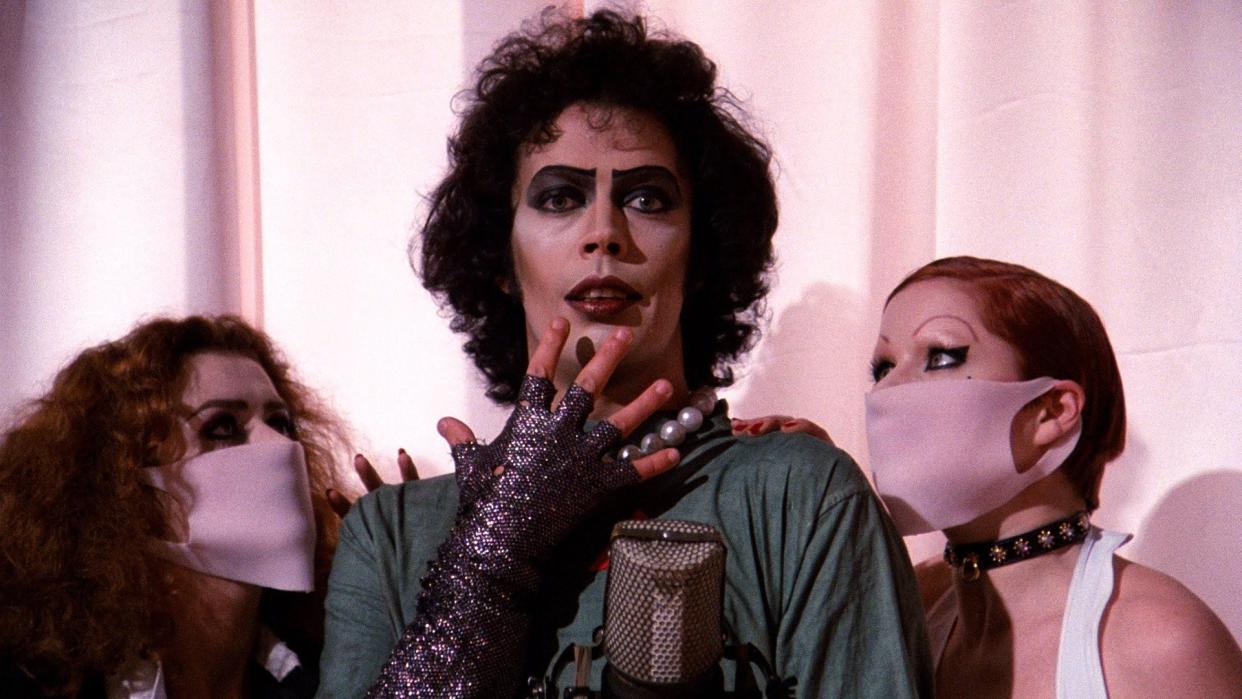 Tim Curry as Dr. Frank-N-Furter in a scene from "The Rocky Horror Picture Show."