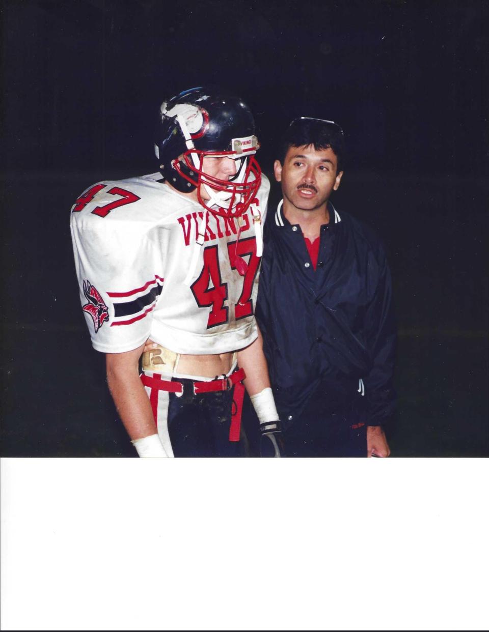 Dave Fipp and his high school coach Rey Hernandez.