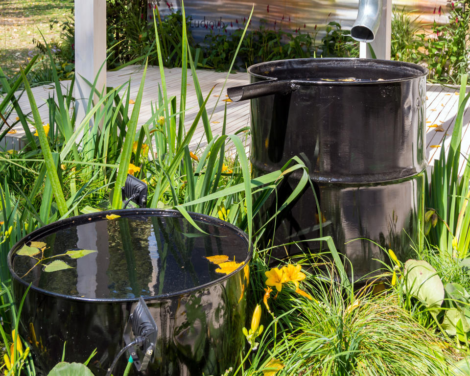3. Reduce your water bills by using a rain barrel