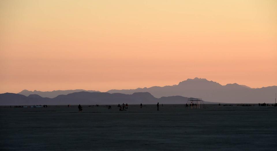 Images from sunrise at Burning Man on Tuesday August 28, 2018.