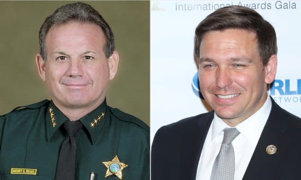 Scott Israel and Gov. Ron DeSantis. Courtesy photo.