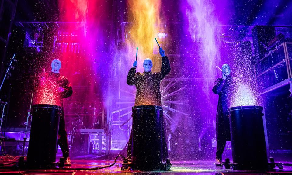 The Blue Man Group performs at the Van Wezel Performing Arts Hall in January.