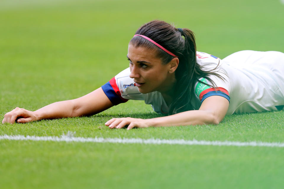 Alex Morgan couldn't believe she hadn't scored. (Credit: Getty Images)