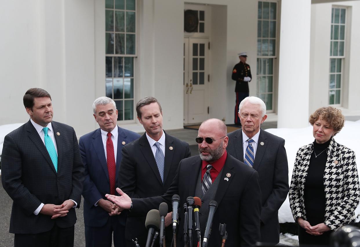 A congressman was mocked for saying his crying wife had a premonition that ‘federal squads’ were coming to seize their food and water. (Photo by Mark Wilson/Getty Images)