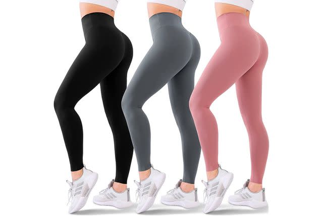 Get a three-pack of these best-selling leggings touted as 'buttery soft'  and 'stretchy' for $22.99