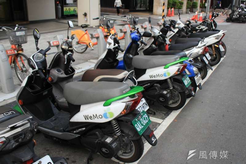 共享機車Umotor上路1年多　1000輛電動機車遍及北市11區，合作廠商是WeMo Scooter。（方炳超攝）