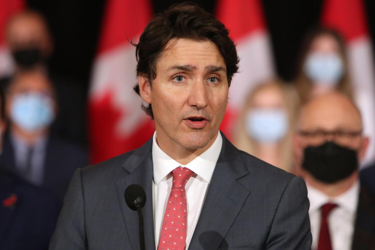 Justin Trudeau, Canada's prime minister, speaks during a press conference at the Fairmont Chateau Laurier in Ottawa, Ontario, Canada, on Monday, May 30, 2022. After banning 1,500 types of military-style assault firearms in 2020, Trudeau now announced new legislation to further strengthen gun control in Canada.