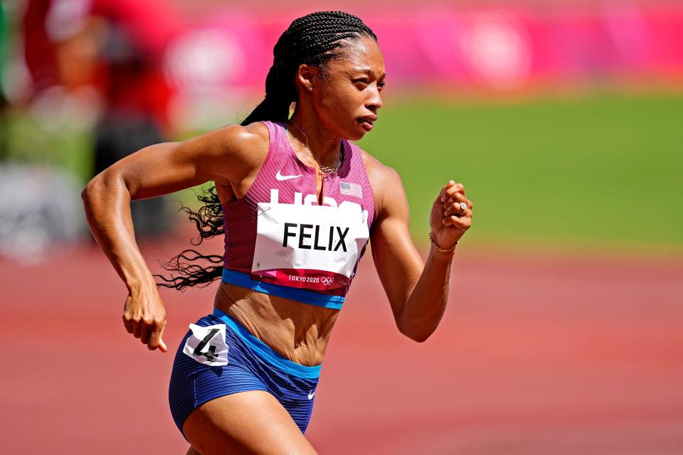 One of the most decorated American Olympic runners, Allyson Felix advanced to Wednesday's semifinals in the women's 400 meters.