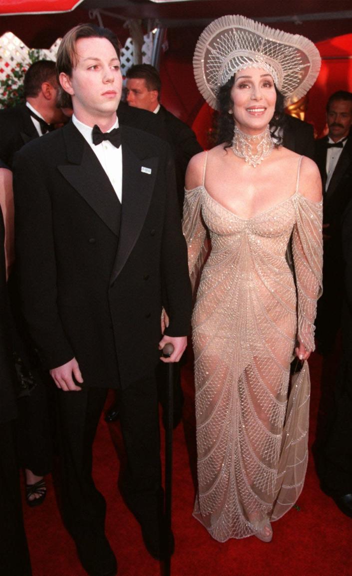 Cher and her son Academy awards