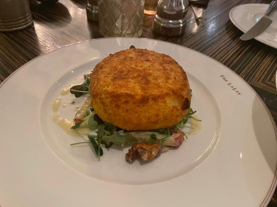 A twice-baked Montgomery cheese souffle catches our eye (Kate Ng)