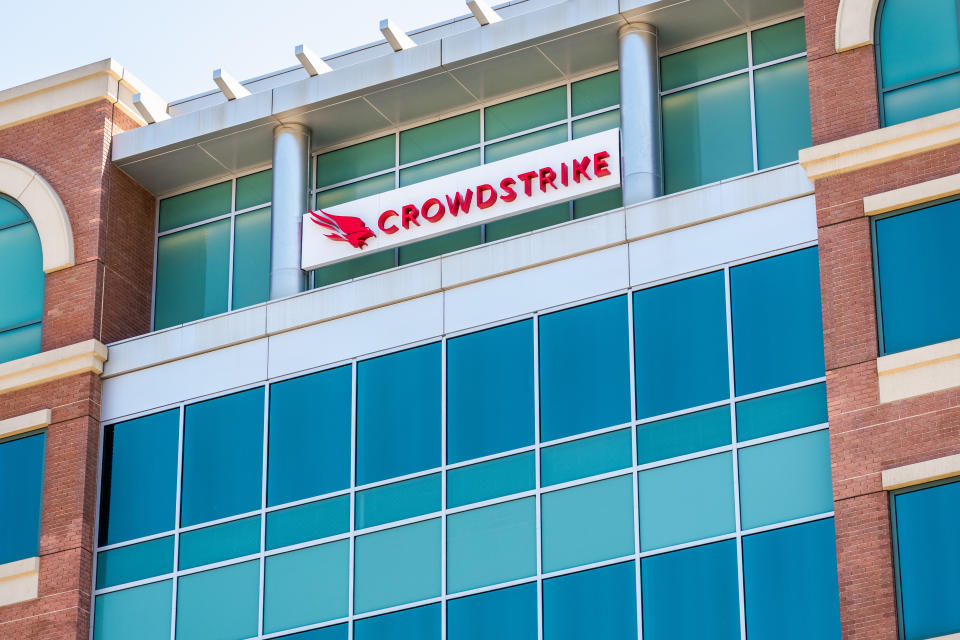 July 8, 2020 Sunnyvale / CA / USA - Crowdstrike headquarters in Silicon Valley; CrowdStrike Holdings, Inc. is a cyber-security technology company