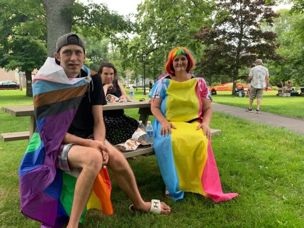 As barbecue was held at Rochford Square in Charlottetown on Sunday as part of the P.E.I. Pride Festival. (Shane Ross/CBC - image credit)