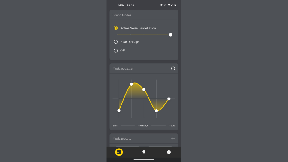 Using the Jabra Sound+ app during our testing of the Jabra Evolve2 65 Flex Bluetooth headset