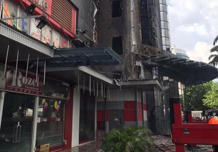 The aftermath of a fire at 30 Toh Guan Road in May 2017. (File photo: Singapore Civil Defence Force/Facebook)