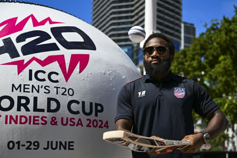 USA Cricket's vice-captain Aaron Jones promotes the T20 World Cup in Miami, Florida (CHANDAN KHANNA)