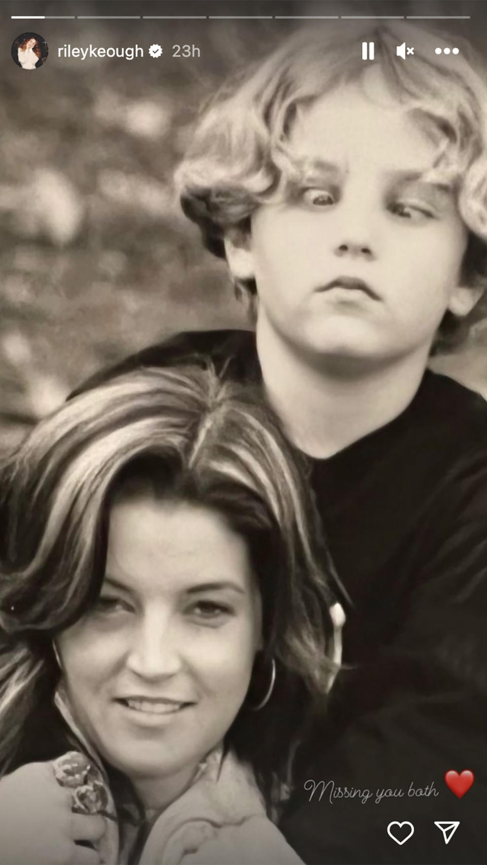 Throwback photo of Lisa Marie Presley and her young son Benjamin