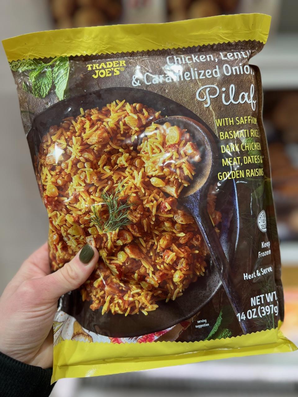 Trader Joe's Chicken, Lentil & Caramelized Onion Pilaf