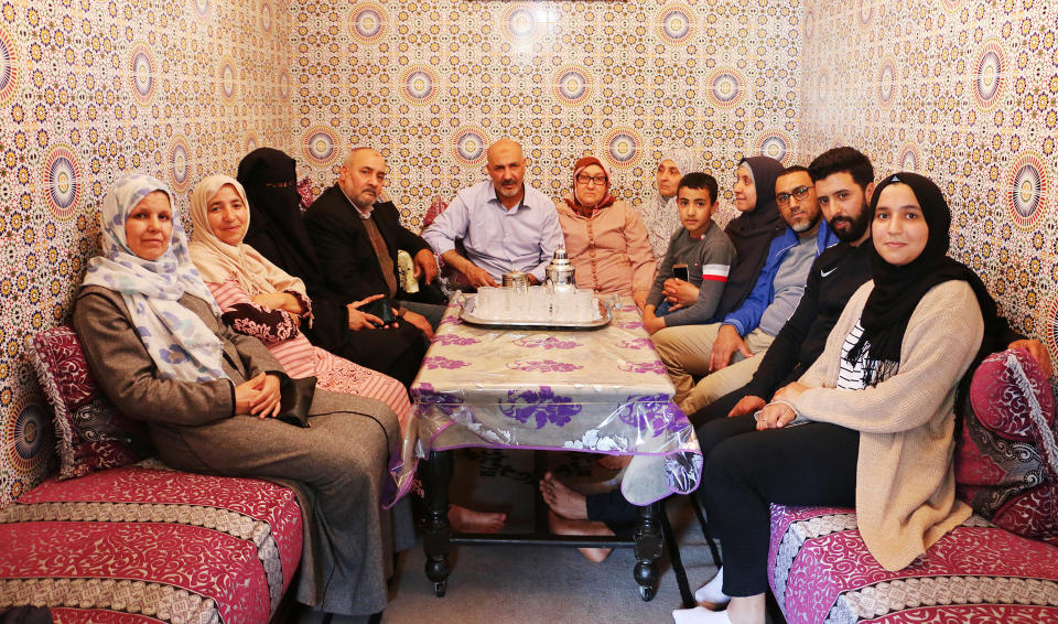 Nasser's family in the home where he grew up in Casablanca, Morocco. (Photo: Jessica Schulberg/HuffPost)