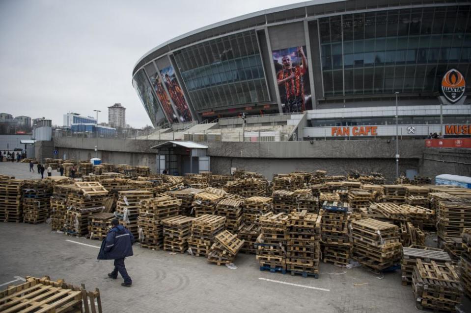 Shakhtar were forced to leave their home, the Donbas Arena (pictured), in 2014