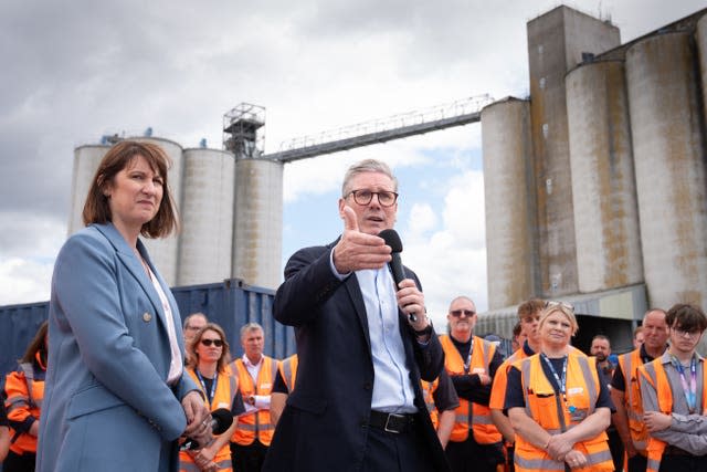 Labour Party leader Sir Keir Starmer and shadow chancellor Rachel Reeves visit the Ocean Gate container terminal at Southampton docks