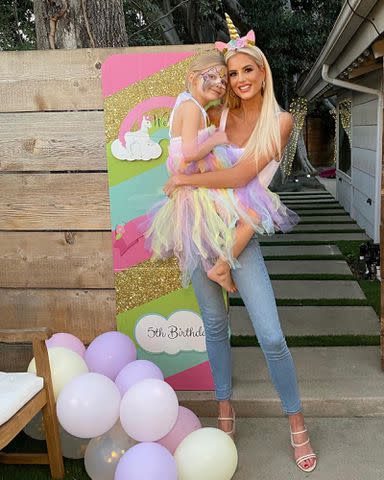 <p>Julian Edelman Instagram</p> Emma Hernan with her goddaughter Lily Edelman on her 5th birthday in November 2021