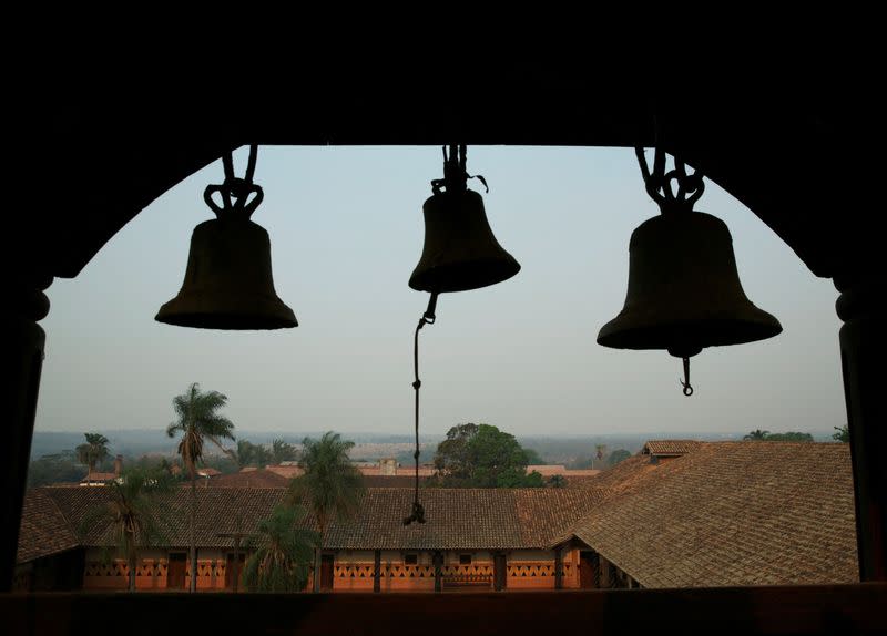 FILE PHOTO: Bells are seen at a cathedral in a Jesuits Missionary complex which has been declared by UNESCO as a World Heritage Site in Concepcion