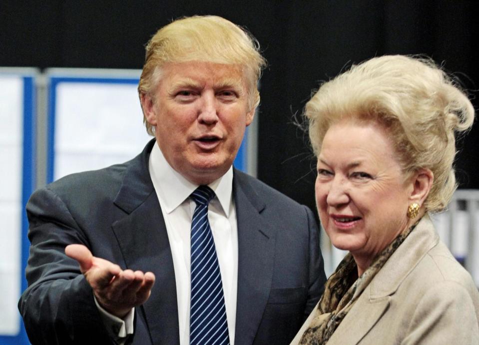 President Donald Trump is pictured with his sister Maryanne Trump Barry in 2008. / Credit: AFP