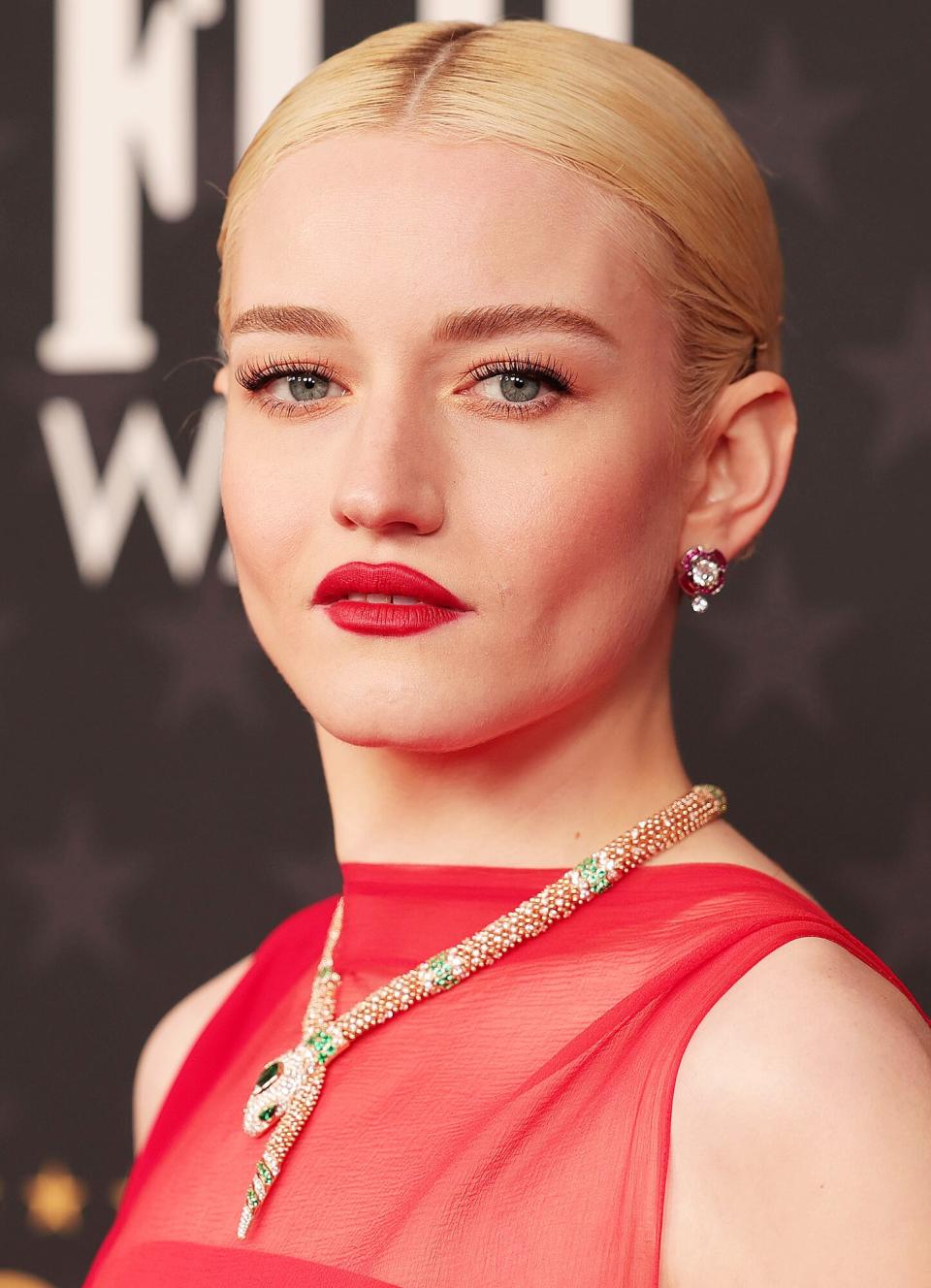 Julia Garner at the 28th Critics' Choice Awards held at the Fairmont Century Plaza on January 15, 2023 in Los Angeles, California.