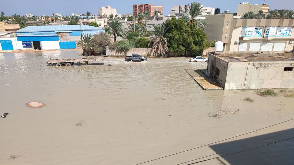 Settlements, vehicles and workplaces damaged after floods caused by heavy rains in Misrata, Libya on September 10, 2023. - Emhmmed Mohamed Kshiem/Anadolu Agency/Getty Images