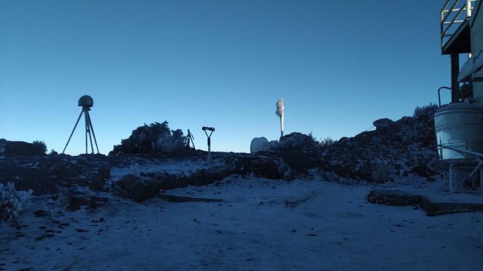 積雪深度為1公分。（圖／中央氣象署提供）